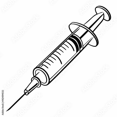 syringe on white background