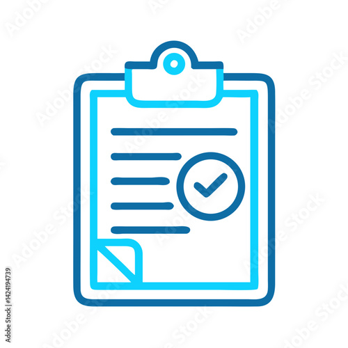 Clipboard with Verified Document Icon Representing Approved Task or Confirmed Report