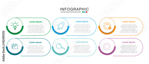 vector infographic design template whit 6 option vector illustration