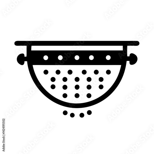 Colander Icon Representing Food Draining Tool or Kitchen Strainer