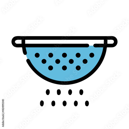 Colander Icon Representing Food Draining Tool or Kitchen Strainer