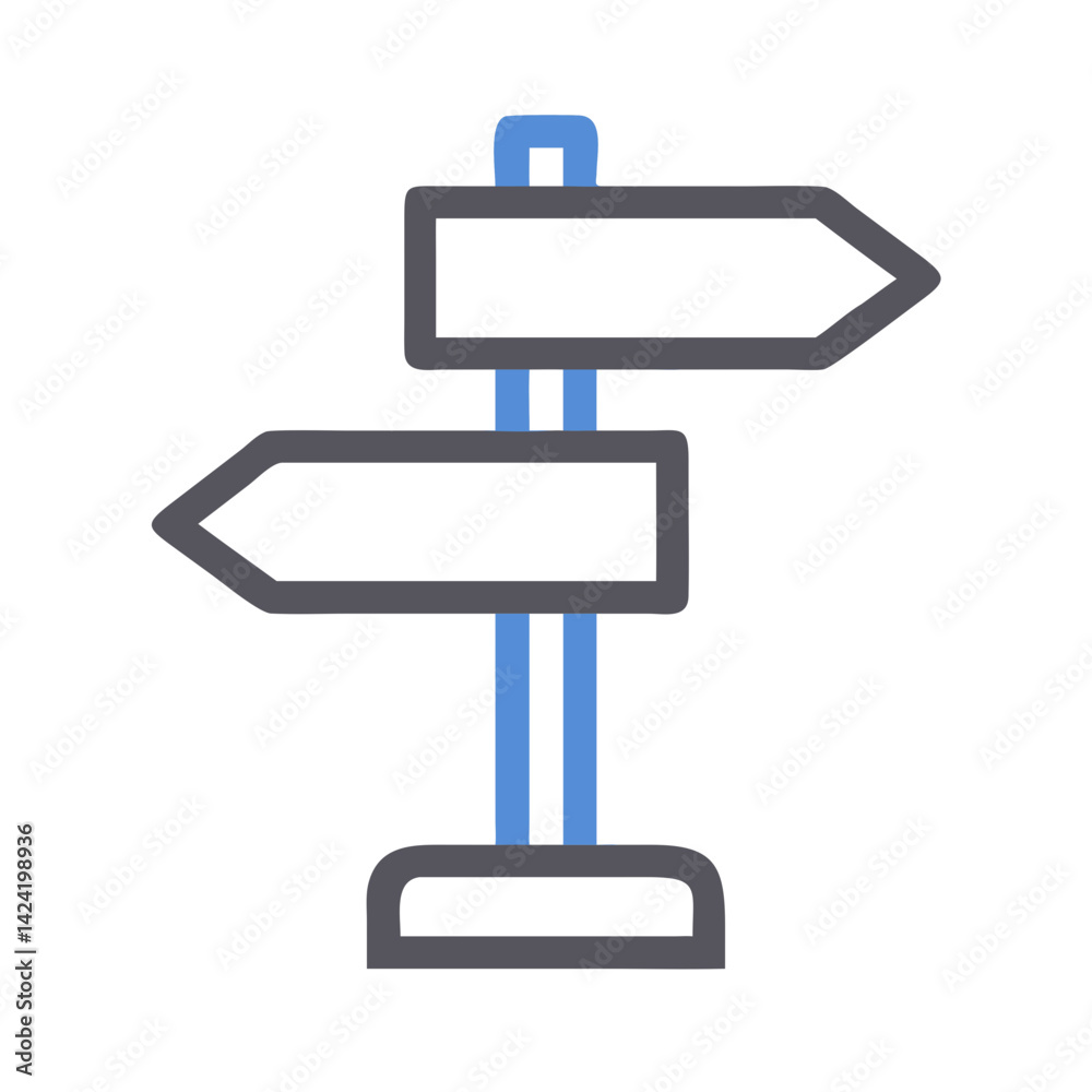 Direction Signpost Icon Representing Route Guidance or Navigation Assistance Direction Signpost Icon Representing Route Guidance or Navigation Assistance