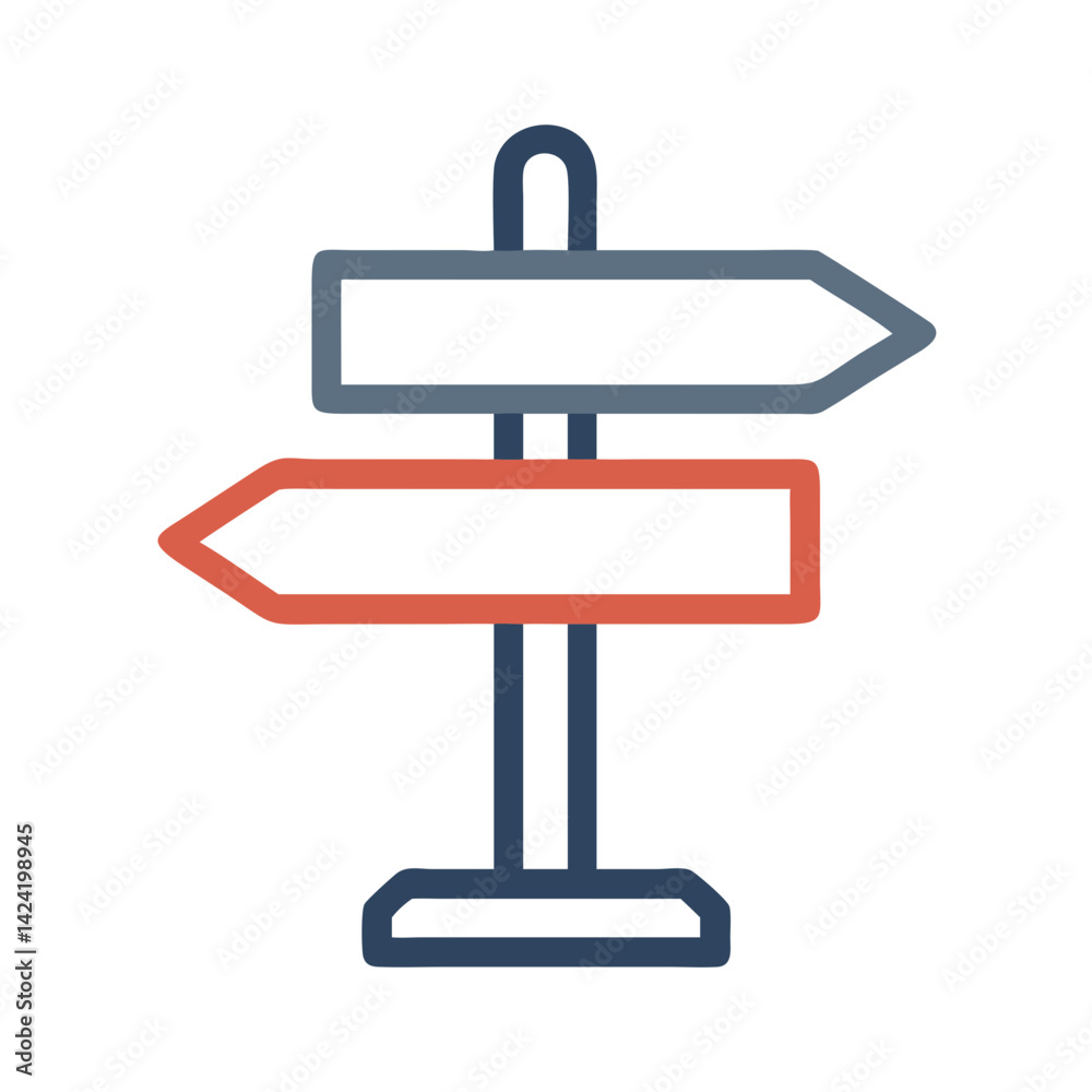 Direction Signpost Icon Representing Route Guidance or Navigation Assistance Direction Signpost Icon Representing Route Guidance or Navigation Assistance