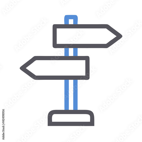 Direction Signpost Icon Representing Route Guidance or Navigation Assistance