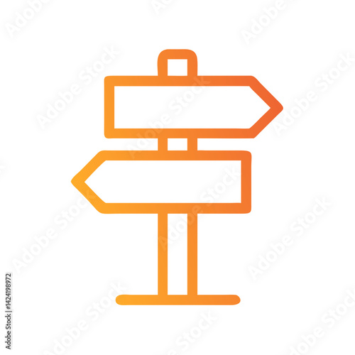 Direction Signpost Icon Representing Route Guidance or Navigation Assistance
