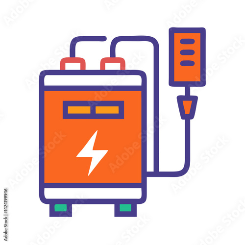 Electric Battery Power Storage Icon Representing Energy Storage and Power Supply