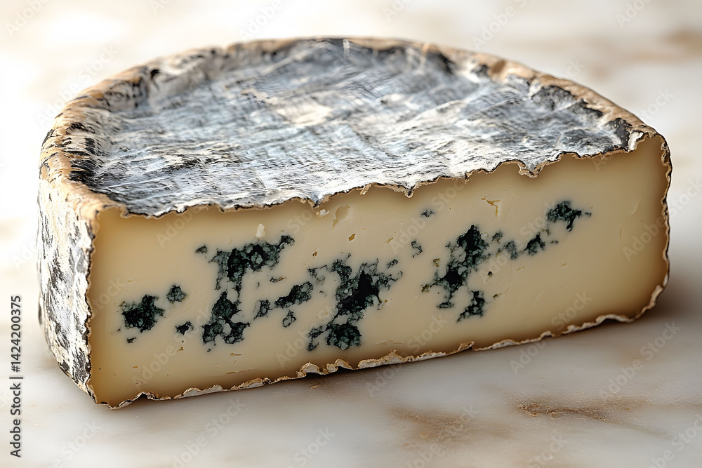 Rustic Blue Cheese on Marble Surface for Culinary and Gourmet Design Rustic Blue Cheese on Marble Surface for Culinary and Gourmet Design