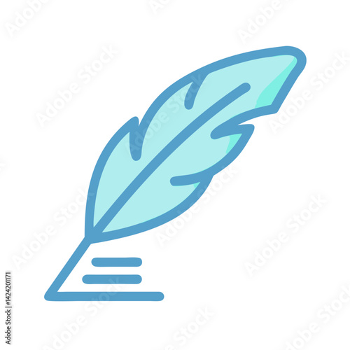 Feather Quill Writing Icon Representing Classic Writing and Calligraphy