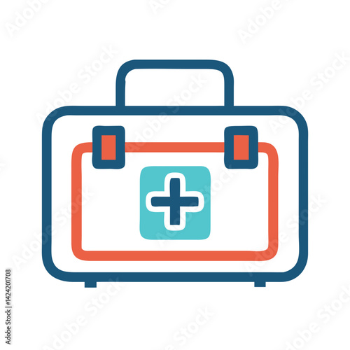 First Aid Kit Icon Representing Emergency Medical Care and Health Assistance