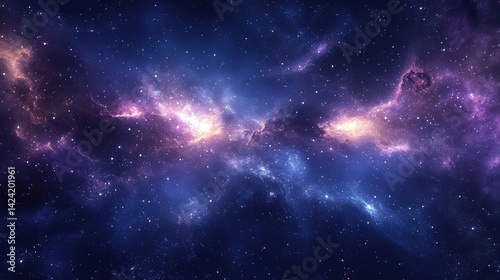 A mesmerizing view of cosmic beauty with vibrant colors spreading across the dark space, showcasing the wonders of the universe.