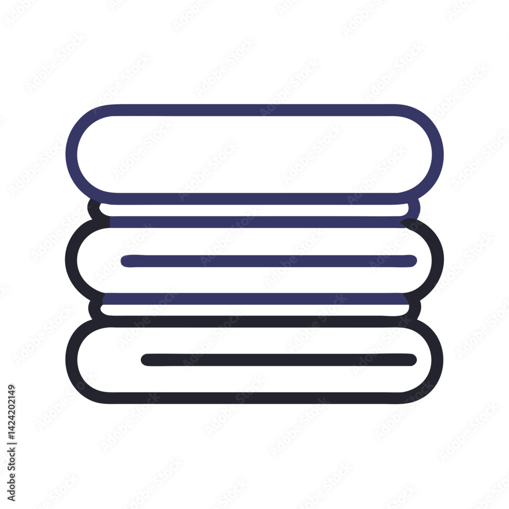 Folded Towels Stack Icon Representing Cleanliness and Laundry Organization Folded Towels Stack Icon Representing Cleanliness and Laundry Organization