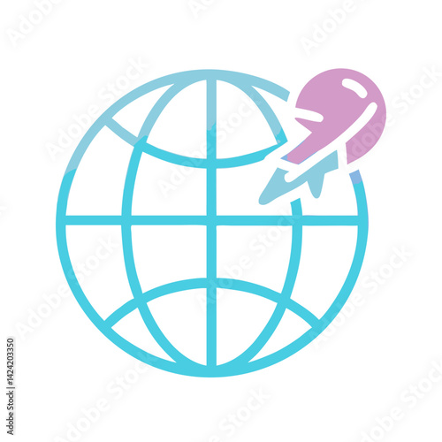 Globe Icon Representing Worldwide Travel Concept and Global Exploration