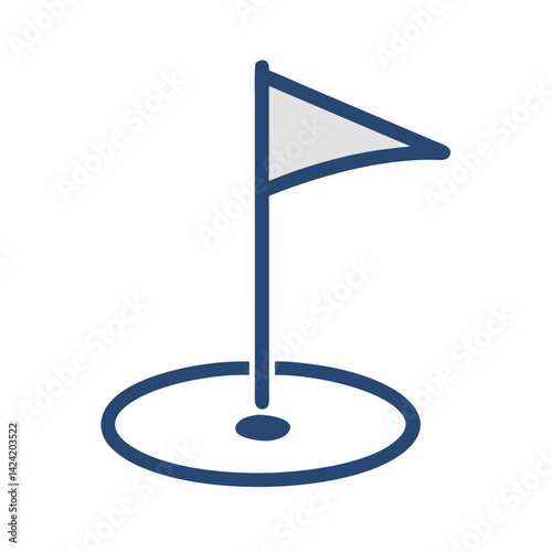 Golf Flag Icon Representing Golf Course and Recreational Sports