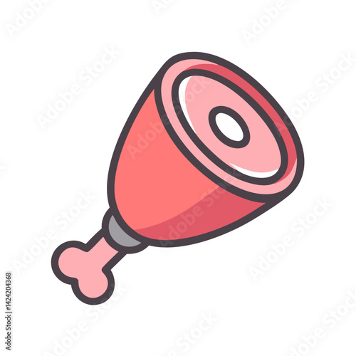 Ham Leg Icon Representing Cured Meat Product and Traditional Preservation