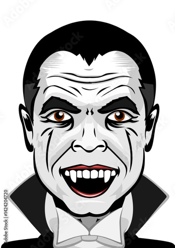 Illustration of a vampire head