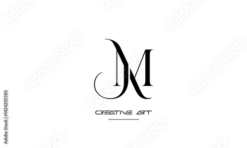 MJ, JM, M, J abstract letters logo monogram