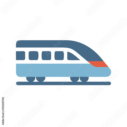 High-Speed Train Icon Representing Rail Travel and Efficient Transportation