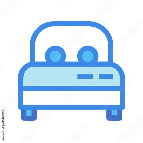 Hotel Bed Icon Representing Overnight Stay and Accommodation Service