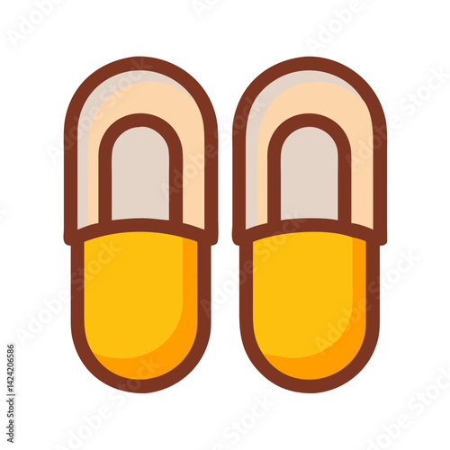 Hotel Room Slippers Icon Representing Comfort and Hospitality Service