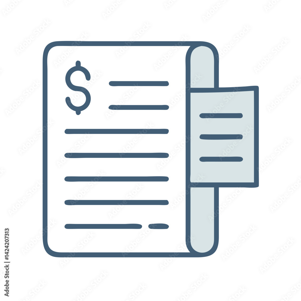 Invoice Document Icon Representing Billing Statement and Payment Request Invoice Document Icon Representing Billing Statement and Payment Request