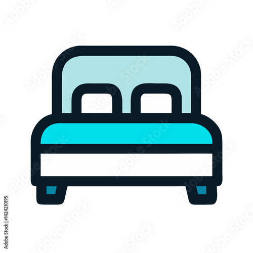 Luxury Bed Icon Representing Hotel Room and Premium Accommodation