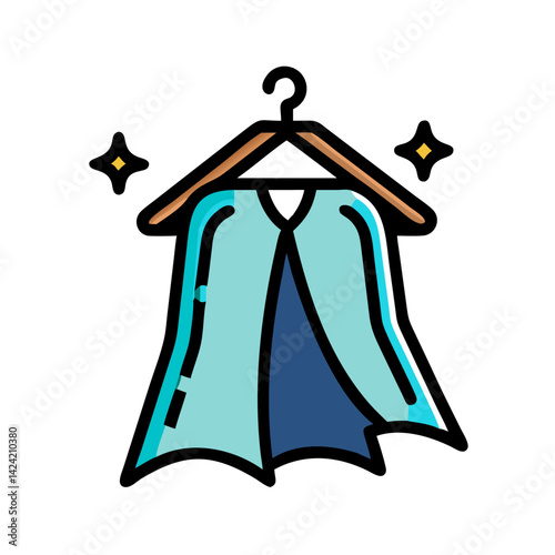 Magic Cloak Hanging Icon Representing Invisibility and Enchanted Apparel