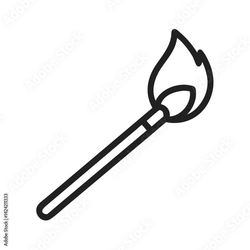Matchstick Icon Representing Fire Starting Tool and Ignition Source