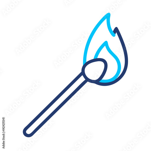 Matchstick Icon Representing Fire Starting Tool and Ignition Source