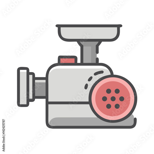Meat Grinder Icon Representing Ground Meat Processing and Kitchen Preparation