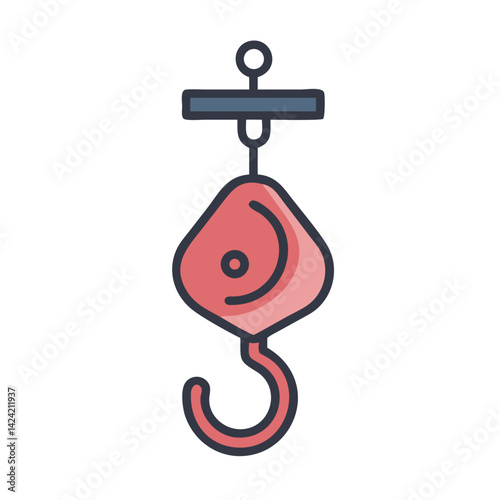 Meat Hook Icon Representing Hanging Butcher Tool for Meat Processing