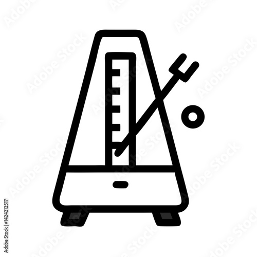 Metronome for Time Measurement Icon Representing Rhythm Control and Musical Timing