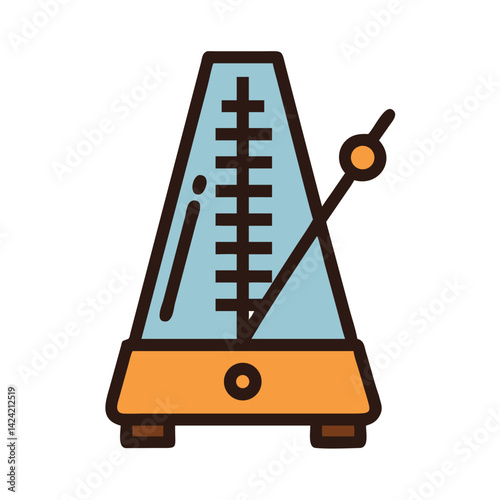 Metronome for Time Measurement Icon Representing Rhythm Control and Musical Timing