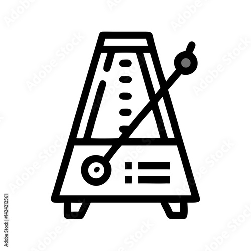 Metronome for Time Measurement Icon Representing Rhythm Control and Musical Timing