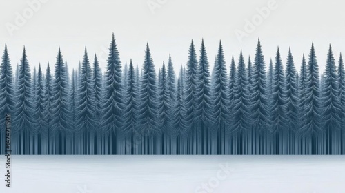 Serene Winter Forest Landscape: Snow, Trees, and Tranquility