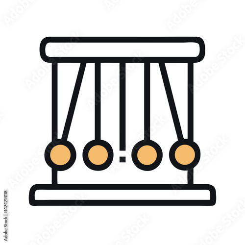 Newton’s Cradle Motion Device Icon Representing Physics, Energy Transfer, and Momentum