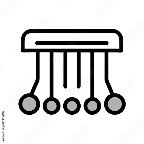 Newton’s Cradle Motion Device Icon Representing Physics, Energy Transfer, and Momentum