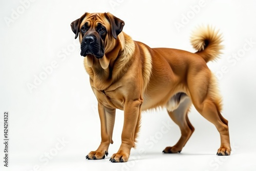 Obraz na płótnie Majestic mastiff, powerful stance, white background, background, nose w salonie