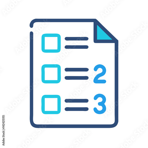Numbered Task List Icon Representing Organized To-Do List and Task Management
