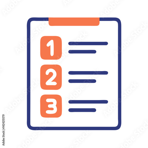 Numbered Task List Icon Representing Organized To-Do List and Task Management