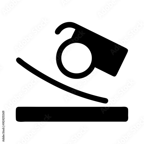 Object Rolling Over Curved Surface Icon Representing Motion and Physics Principles