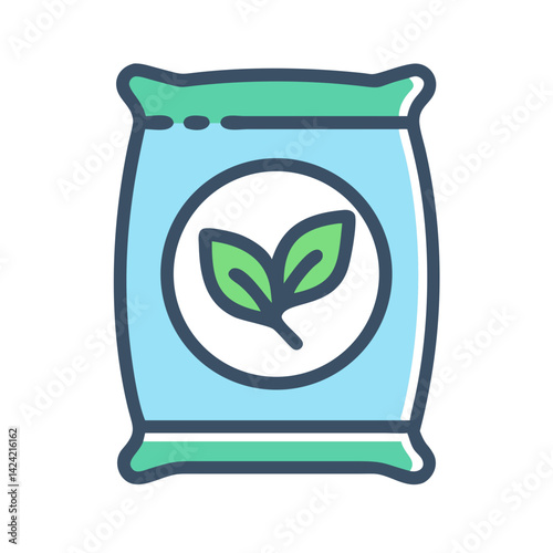 Organic Fertilizer Bag Icon Representing Natural Soil Enrichment and Gardening