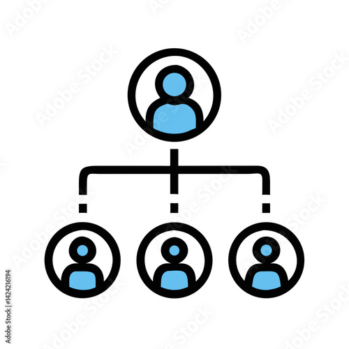 Organizational Chart Icon Representing Team Hierarchy and Company Structure photo