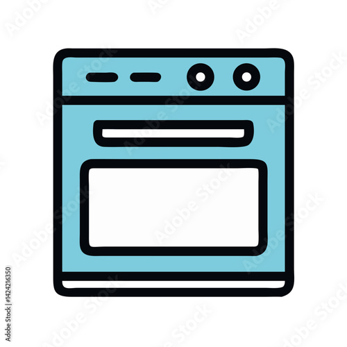 Oven Icon Representing Cooking Appliance for Baking and Meal Preparation