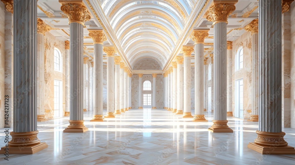 Obraz premium Architectural interior hall space