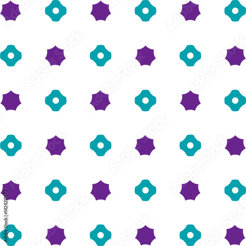 A cheerful seamless pattern featuring colorful abstract shapes on a white background. Perfect for digital scrapbooking, kids' crafts, wrapping paper, and decorative design projects.