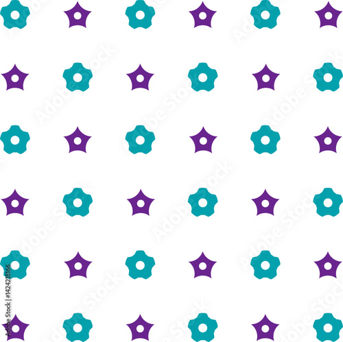 A cheerful seamless pattern featuring colorful abstract shapes on a white background. Perfect for digital scrapbooking, kids' crafts, wrapping paper, and decorative design projects.