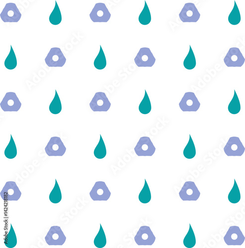 A cheerful seamless pattern featuring colorful abstract shapes on a white background. Perfect for digital scrapbooking, kids' crafts, wrapping paper, and decorative design projects.