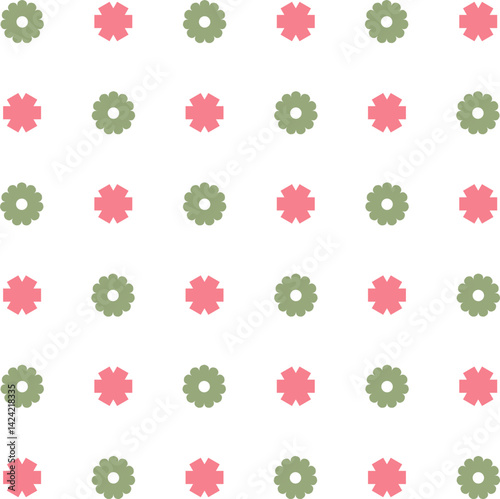 A cheerful seamless pattern featuring colorful abstract shapes on a white background. Perfect for digital scrapbooking, kids' crafts, wrapping paper, and decorative design projects.