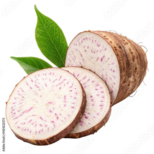 Taro root slice png cut taro png starchy vegetable png white background image