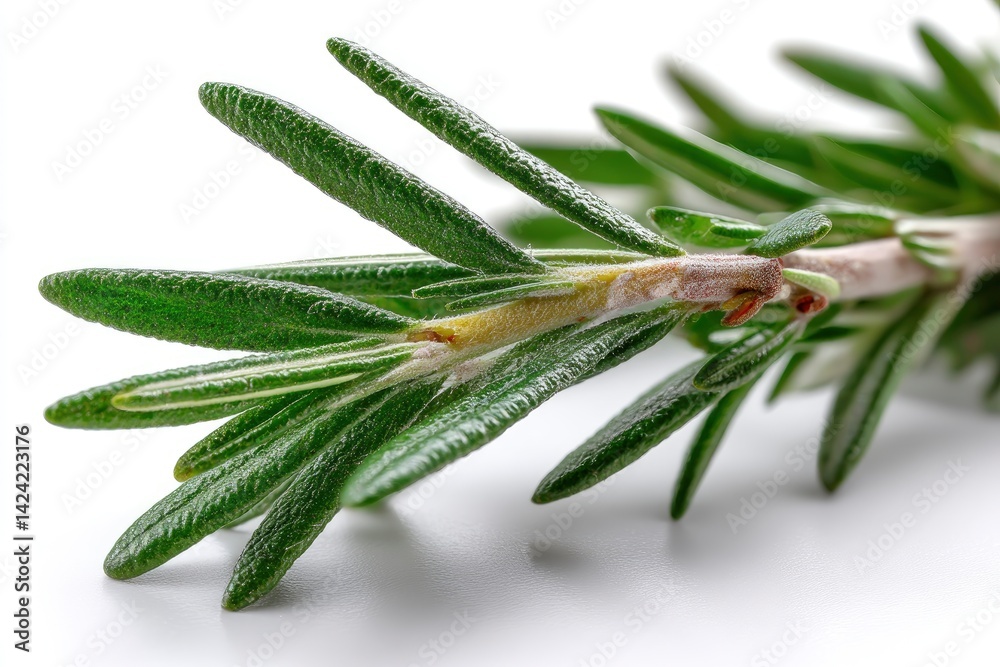Obraz premium Rosemary Sprig: A Detailed Close-up in Vibrant Green